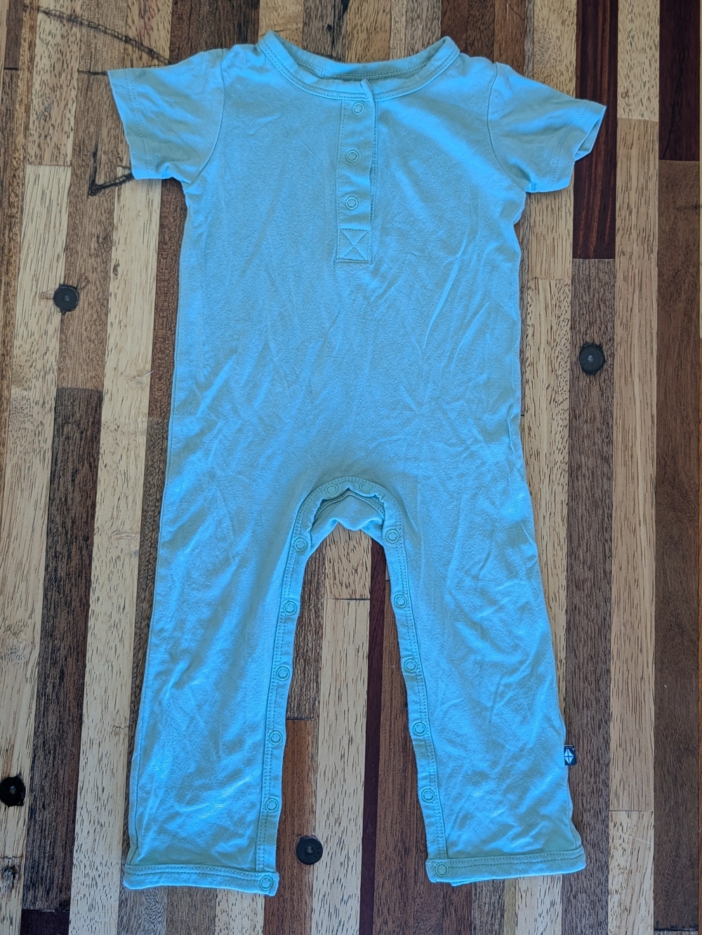 Kyte BABY Mint Short-Sleeve Snap Romper